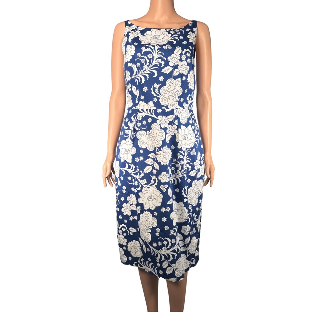 Boden Blue & White Floral Sleeveless Dress Size 6‎